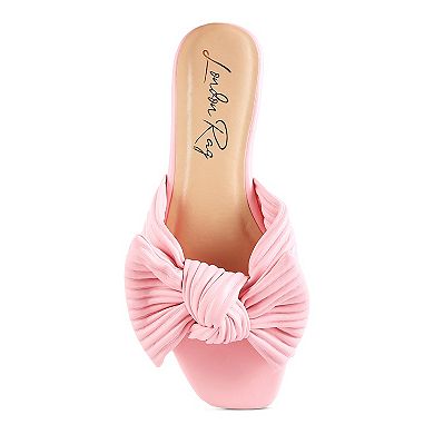 London Rag Women's Sidica Textured-Bow Slide Sandals