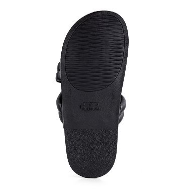 London Rag Women's Tora Quilted-Strap Slide Sandals
