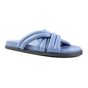 London Rag Women's Tora Quilted-Strap Slide Sandals
