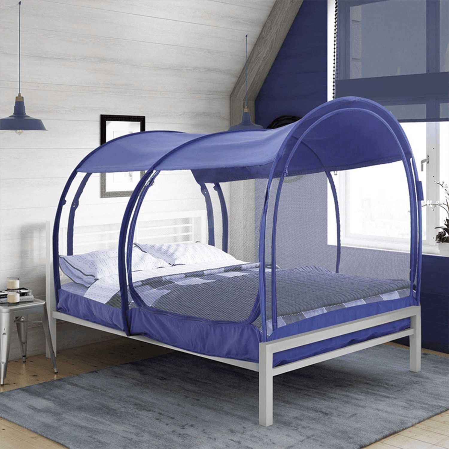 Alvantor Bunk Twin Size Bed Tent - Charcoal, Private Space Sleeping Canopy For Bedroom
