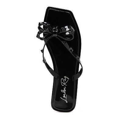 London Rag Women's Retta Bow Thong Slide Sandals