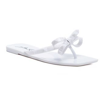 London Rag Women's Retta Bow Thong Slide Sandals