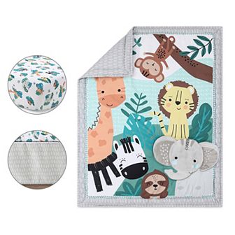 Baby The Peanutshell Wild Kingdom 3 pc Crib Bedding Set