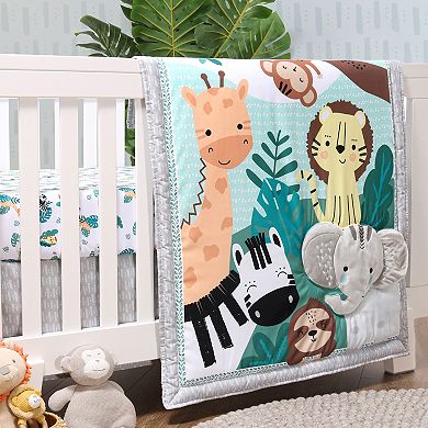 Baby The Peanutshell Wild Kingdom 3-Piece Crib Bedding Set