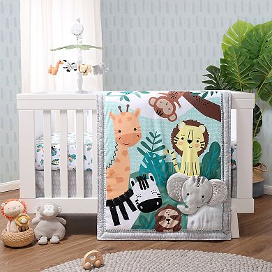 Baby The Peanutshell Wild Kingdom 3-Piece Crib Bedding Set