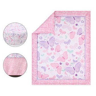 Baby Girl The Peanutshell Butterfly Song 3 pc Crib Bedding Set