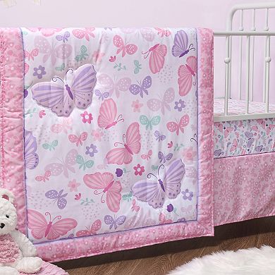 Baby Girl The Peanutshell Butterfly Song 3-Piece Crib Bedding Set