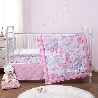 Baby Girl The Peanutshell Butterfly Song 3-Piece Crib Bedding Set