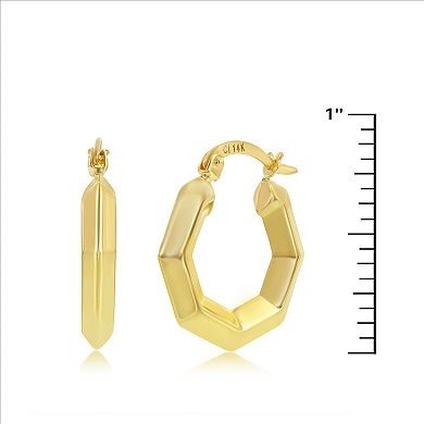 14k Gold Geometric Hoop Earrings