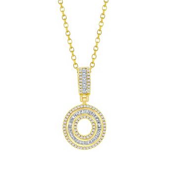 Argento Bella Sterling Silver Cubic Zirconia Initial Pendant Necklace