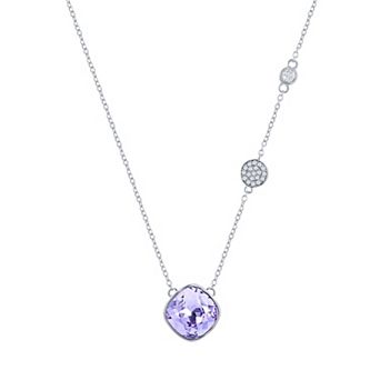Argento Bella Sterling Silver Round Lavender Cubic Zirconia Necklace