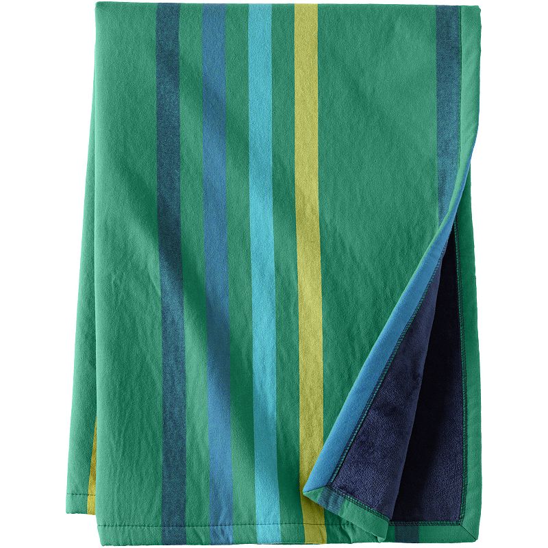 Lands End Stadium Throw Blanket, Green