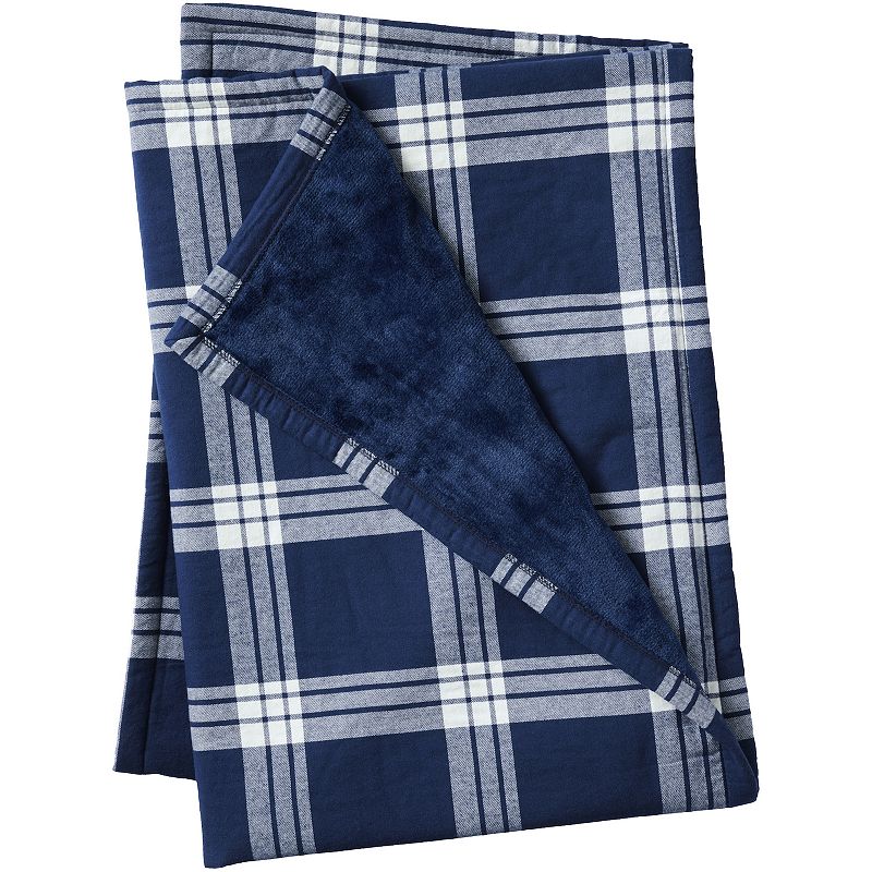 Lands End Stadium Throw Blanket, Dark Blue