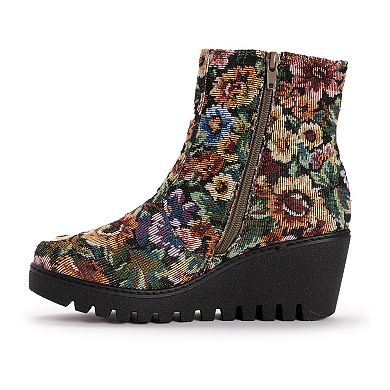 MUK LUKS Vermont Essex Women's Wedge Ankle Boots