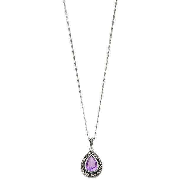 Amethyst on sale necklace kohls