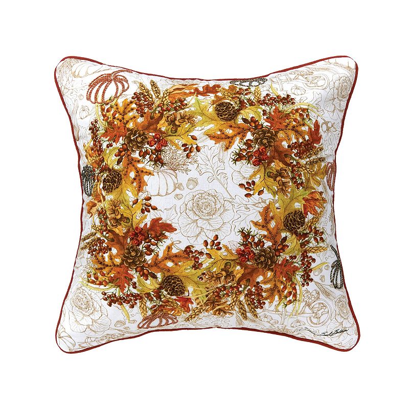 20517623 C&F Home Autumn Fall Wreath Throw Pillow, Orange,  sku 20517623