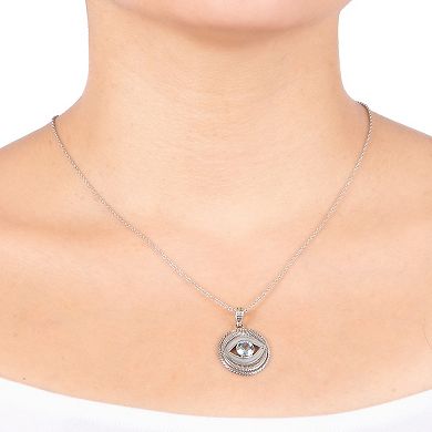 Athra NJ Inc Sterling Silver Blue Topaz Guardian Eye Pendant Necklace