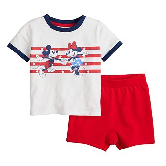 Disney's Mickey Mouse Baby Boy Striped Tee & Shorts Set by Jumping Beans®