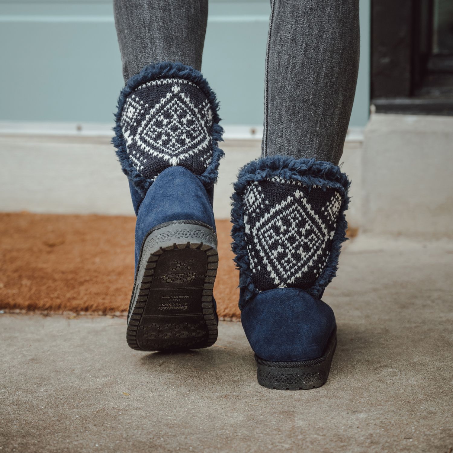 MUK LUKS Women's Carey Boots - Faux Fur Lined Knit Fashion Boots