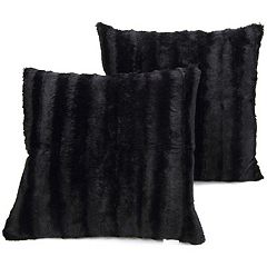 Cheer Collection Faux Fur Pillows - Decorative Throw Pillows for Couch &  Bed - Machine Washable - 12 x 20 - Chocolate (Set of 2)