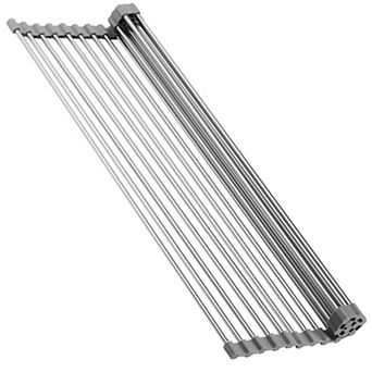 Cheer Collection Multipurpose Dish Drying Rack  Non-Slip Stainless Steel, Heat Resistant and Dishwasher Safe