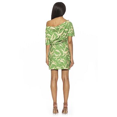 Women's ALEXIA ADMOR Draped Shoulder Mini A-Line Dress