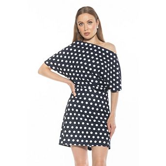 Women's ALEXIA ADMOR Draped Shoulder Mini A-Line Dress