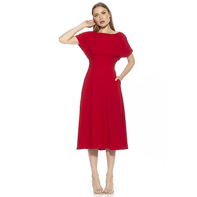 Women's ALEXIA ADMOR Dolman Midi Fit & Flare Dress