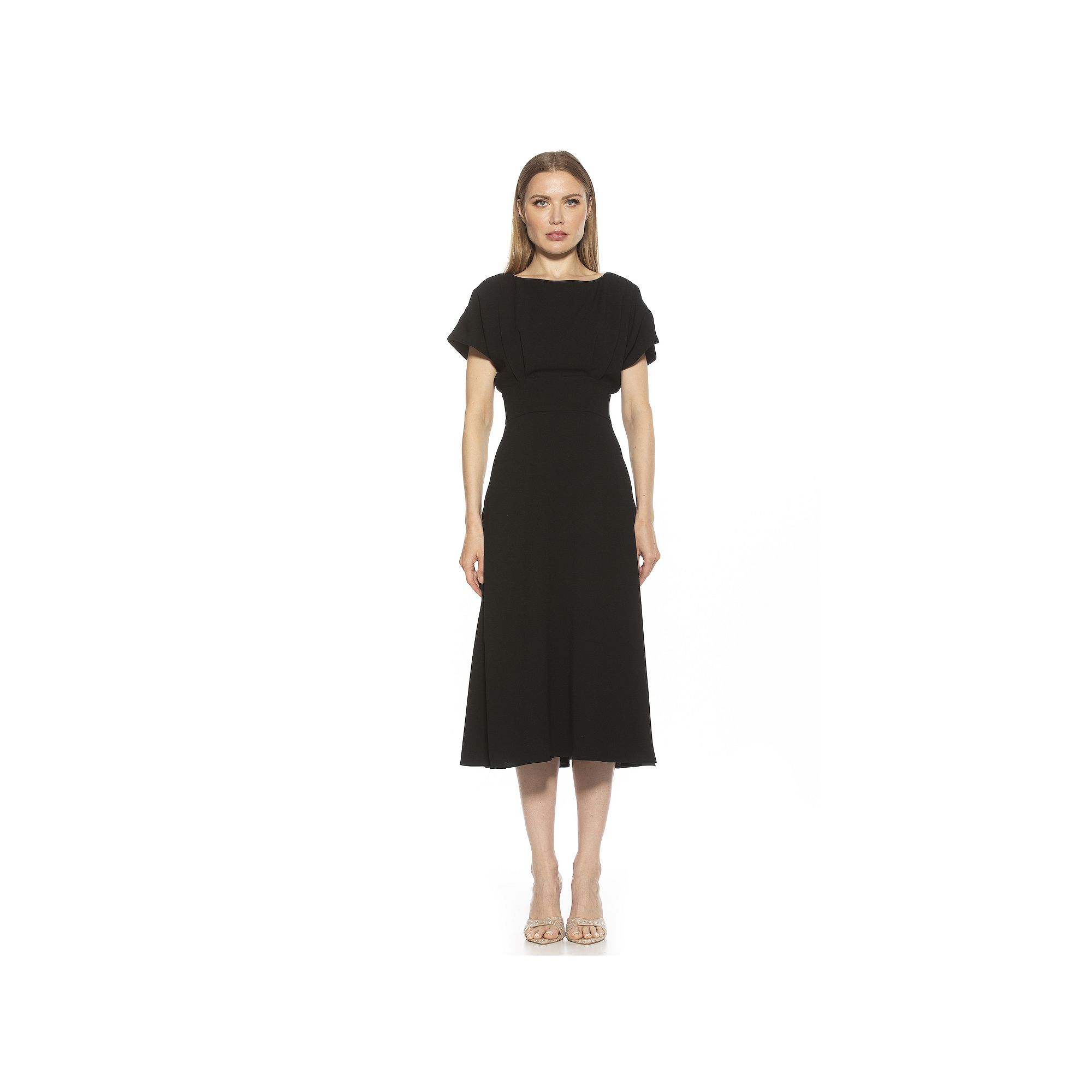 Womens ALEXIA ADMOR Dolman Midi Fit & Flare Dress, Size: 8, Black