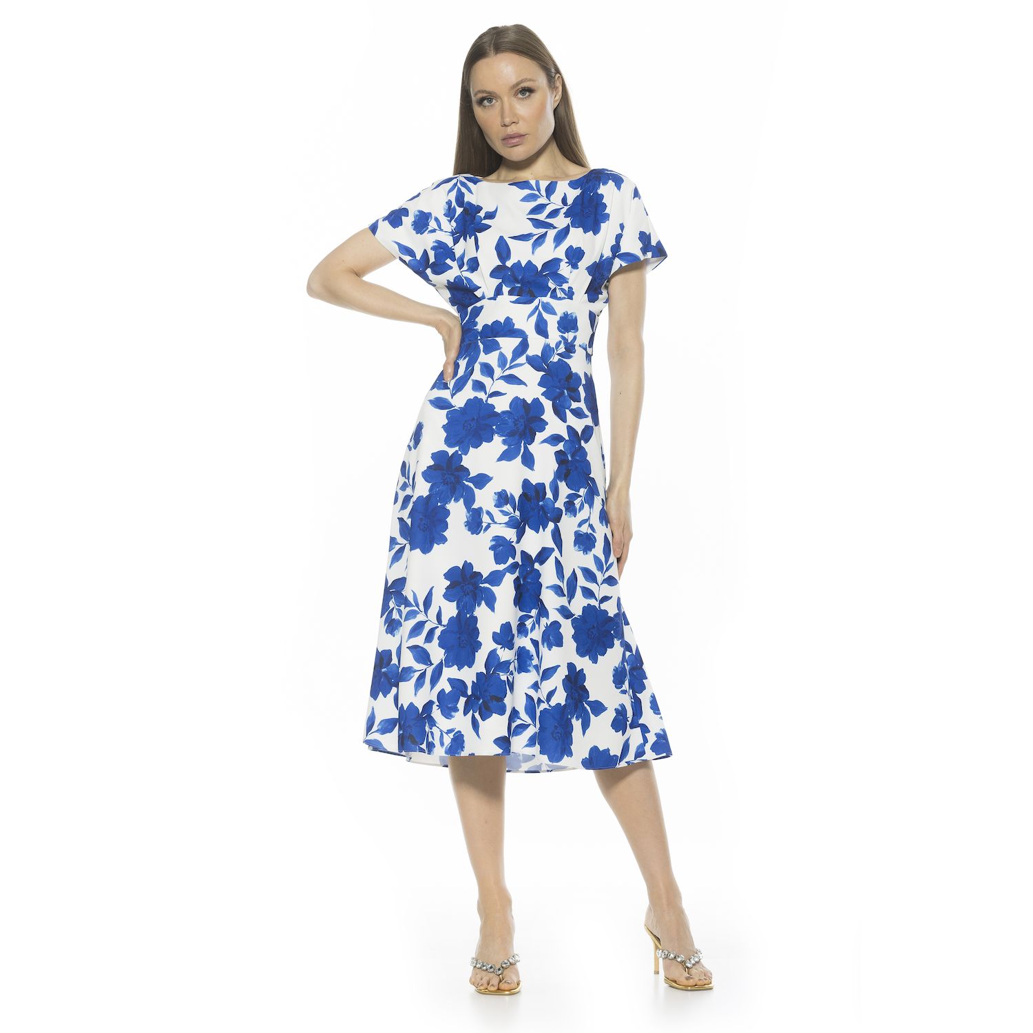Женское платье Alexia Admor Dolman Midi Fit & Flare, цвет: С принтом
