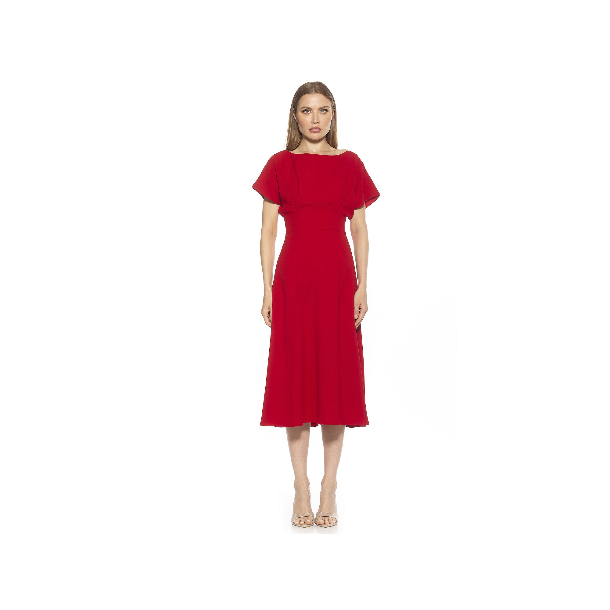 Womens ALEXIA ADMOR Dolman Midi Fit & Flare Dress, Size: 8, Red