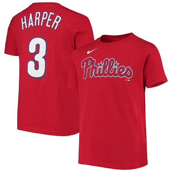 Nike Men's Philadelphia Phillies Bryce Harper #3 Red T-Shirt