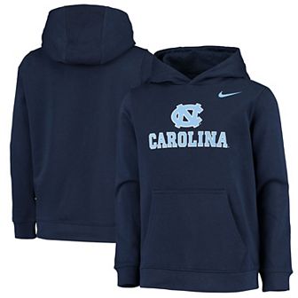 Youth Nike Navy North Carolina Tar Heels Stadium Club Fleece Pullover Hoodie