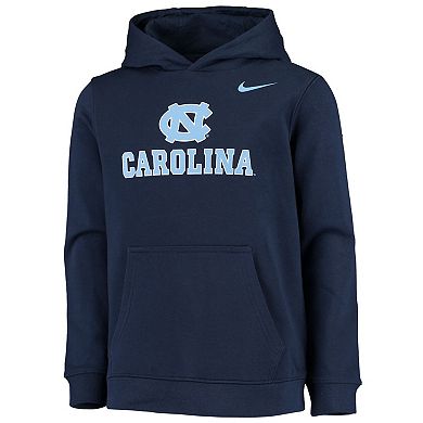 Youth Nike Navy North Carolina Tar Heels Stadium Club Fleece Pullover Hoodie