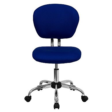 Emma and Oliver Mid-Back Orange Mesh Swivel Task Office Chair with Chrome Base