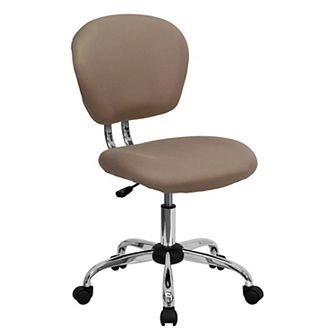Emma and Oliver Mid-Back Orange Mesh Swivel Task Office Chair with Chrome Base