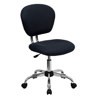 Emma and Oliver Mid-Back Orange Mesh Swivel Task Office Chair with Chrome Base