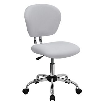 Emma and Oliver Mid-Back Orange Mesh Swivel Task Office Chair with Chrome Base