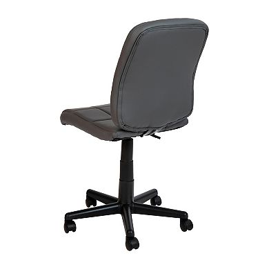 Emma and Oliver Mid-Back Green Quilted Vinyl Swivel Task Office Chair