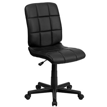 Emma and Oliver Mid-Back Green Quilted Vinyl Swivel Task Office Chair