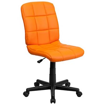 Emma and Oliver Mid-Back Green Quilted Vinyl Swivel Task Office Chair