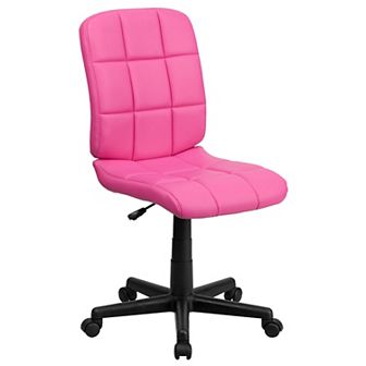 Emma and Oliver Mid-Back Green Quilted Vinyl Swivel Task Office Chair