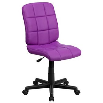 Emma and Oliver Mid-Back Green Quilted Vinyl Swivel Task Office Chair