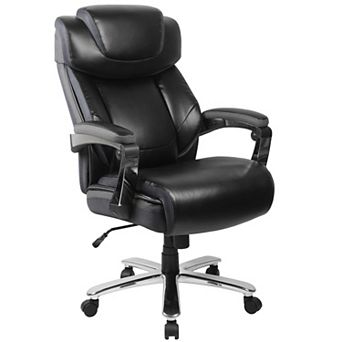 Emma and Oliver Big & Tall Brown LeatherSoft Executive Swivel Office Chair with Headrest