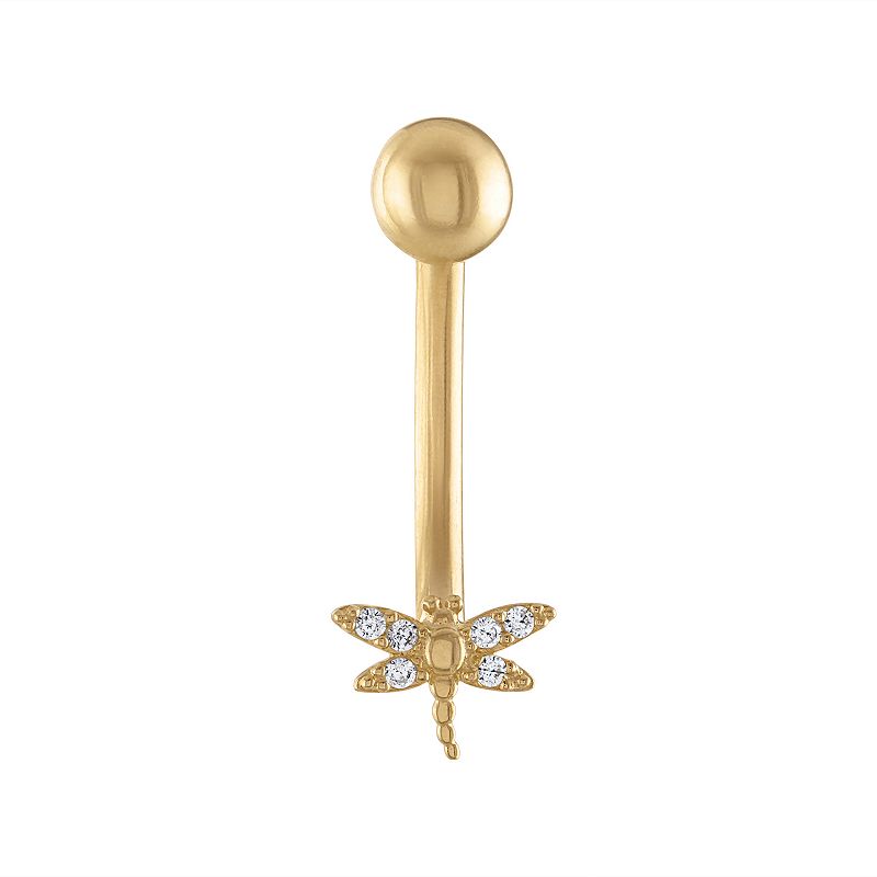 76308379 Amella Jewels 10k Gold Dragonfly Belly Button Ring sku 76308379