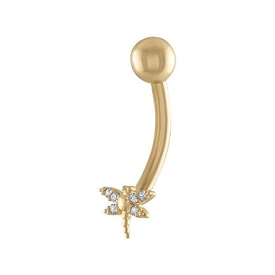 Amella Jewels 10k Gold Dragonfly Belly Button Ring