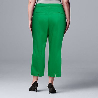 Plus Size Simply Vera Vera Wang Welt-Pocket Mid-Rise Capri Pants