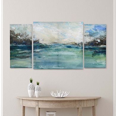 New View Gifts & Accessories 3-piece Coastal Abstract Canvas Wall Art