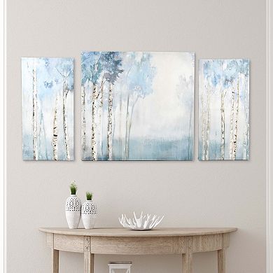 New View Gifts & Accessories 3-piece Blue Birch Canvas Wall Art