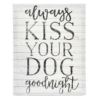 New View Gifts & Accessories "Always Kiss Your Dog Goodnight" Canvas Wall Art